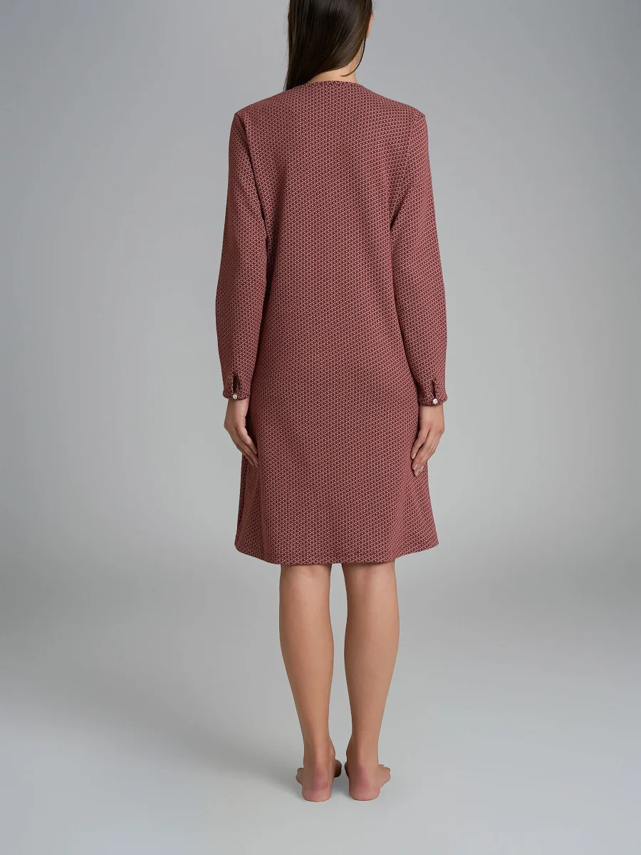 Camicia da notte con pizzo in Interlock di cotone 40-54 - Fant. Henna Micro Cravatier - immagine 3