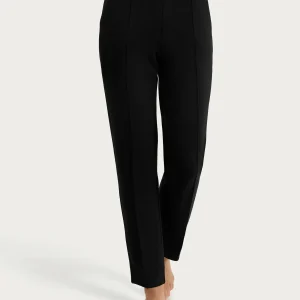 Pantalone a sigaretta con tasche in Scuba - Nero