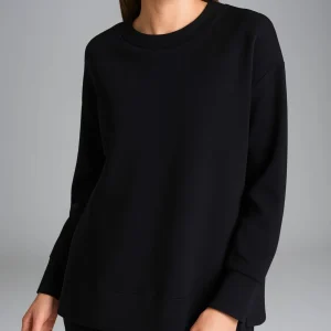 Felpa girocollo in Scuba - Nero