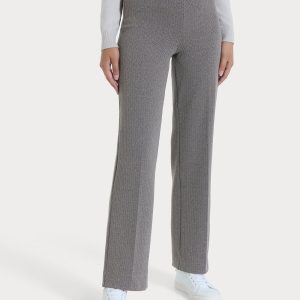 Pantalone ampio con fantasia a spina di pesce in Eco Jacquard - Fant. Chocolate Torte Mel.