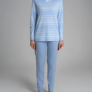 Pigiama con scollo a V in Interlock di cotone - Fant. Eventide Greca