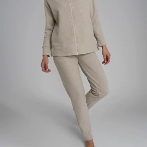 Pigiama con zip in tinta unita in Cotton Eco Pile - Cement