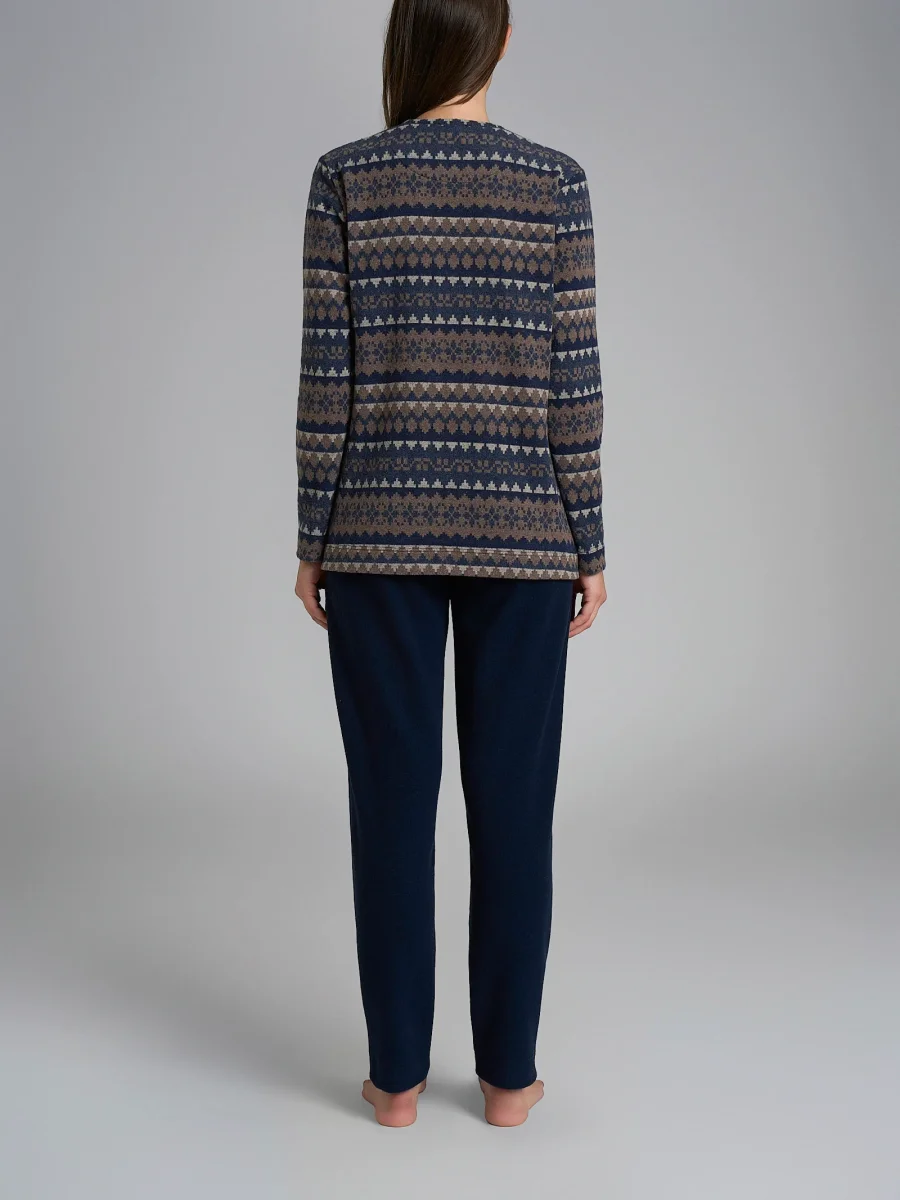 Pigiama serafino con fantasia in Cotton Eco Pile - Fant.Tenebre - immagine 3