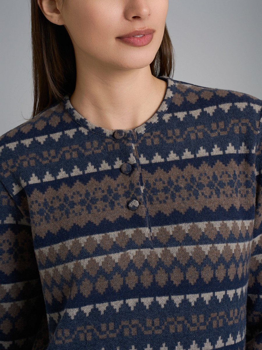 Pigiama serafino con fantasia in Cotton Eco Pile - Fant.Tenebre - immagine 4