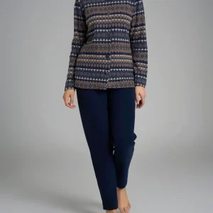 Pigiama aperto con fantasia in Cotton Eco Pile - Fant.Tenebre