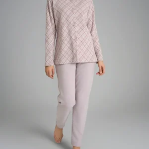 Pigiama aperto con fantasia in Cotton Eco Pile - Fant.Mirtillo