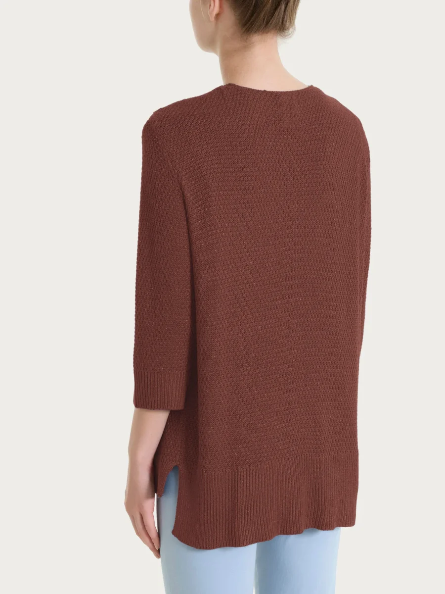 Cardigan aperto in Lurex Rice Stitch - Cappuccino - immagine 3