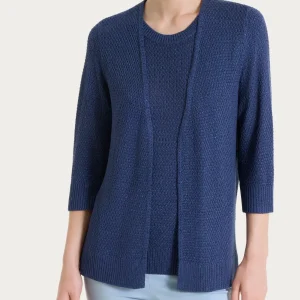 Cardigan aperto in Lurex Rice Stitch - Oceana