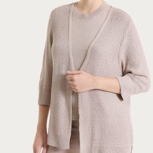 Cardigan aperto in Lurex Rice Stitch - Sphinx