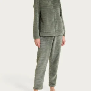 Tuta aperta con zip in Coral Fleece - Shadow