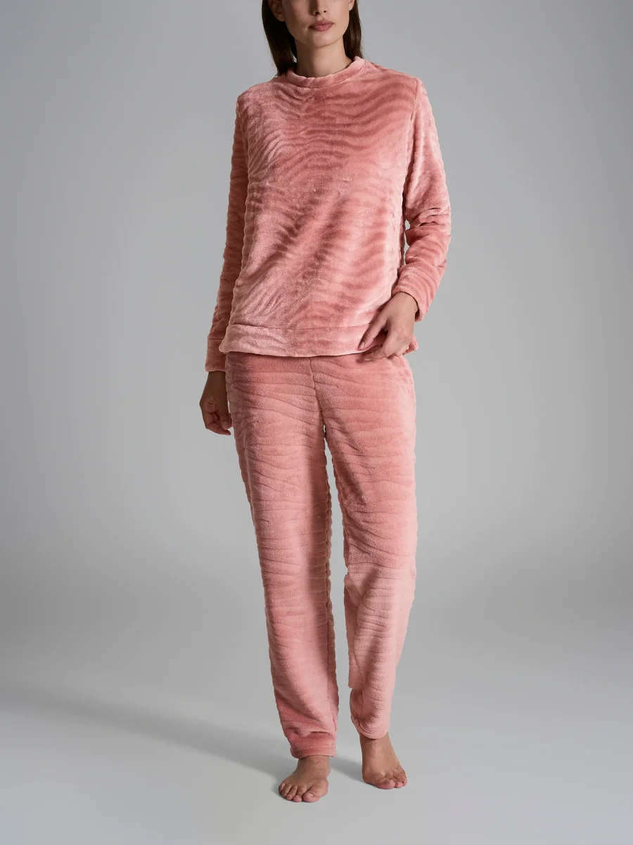 Tuta girocollo in Coral Fleece - Cork