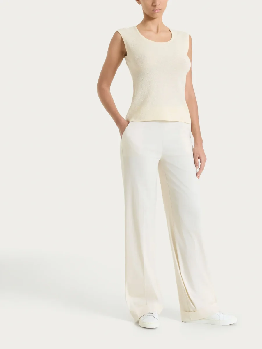 Smanicato in punto piquet di puro cotone - Whitecap Gray - immagine 5