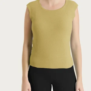 Smanicato in punto piquet di puro cotone - Khaki