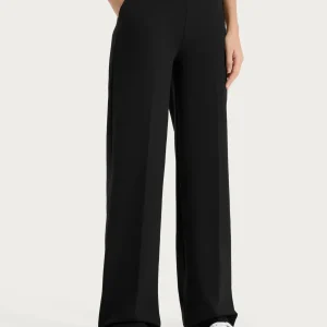 Pantalone a palazzo con tasche in Compact Light - Nero