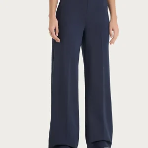 Pantalone a palazzo con tasche in Compact Light - Bleu