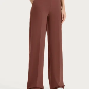 Pantalone a palazzo con tasche in Compact Light - Cappuccino