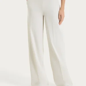 Pantalone a palazzo con tasche in Compact Light - Champignon