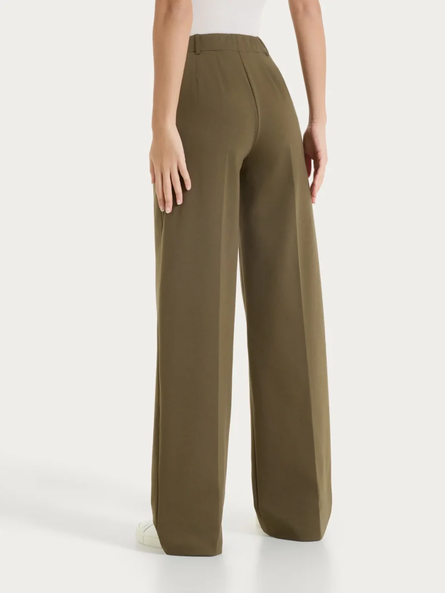 Pantalone a palazzo con tasche in Compact Light - Dark Olive - immagine 3