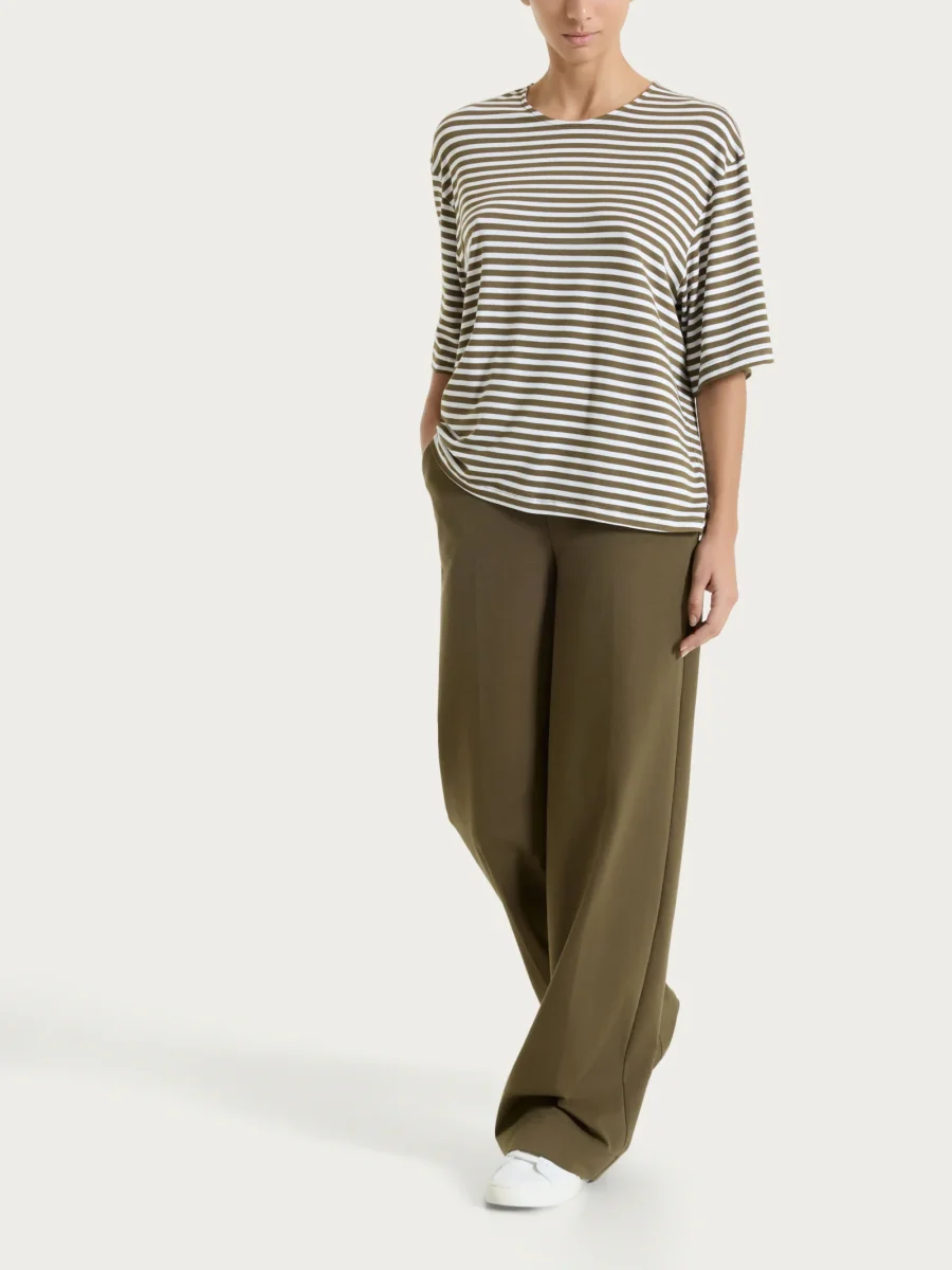 Pantalone a palazzo con tasche in Compact Light - Dark Olive - immagine 7