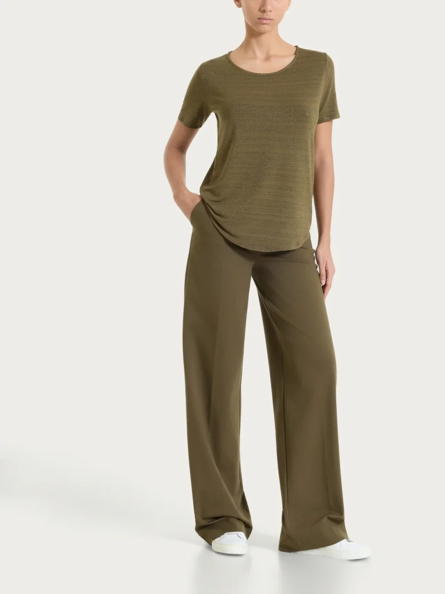 Pantalone a palazzo con tasche in Compact Light - Dark Olive - immagine 8
