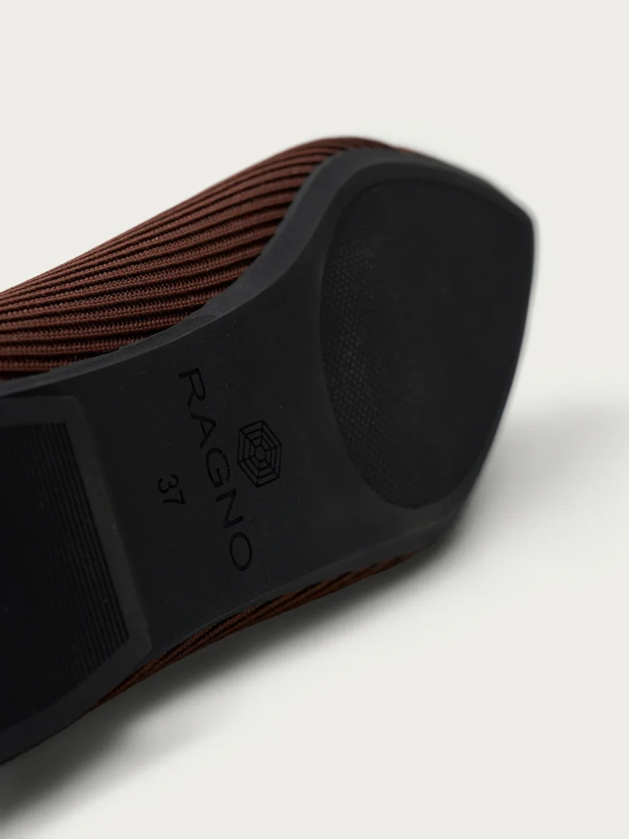 Ballerine slip on in maglia - Cappuccino - immagine 4