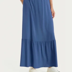 Gonna lunga a balze in Voile Stretch - Oceana