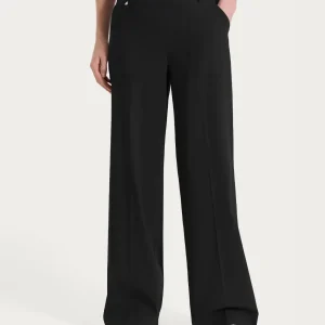 Pantalone a palazzo con tasche in Linen Super Fresh - Nero