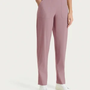 Pantalone a carota con tasche in Linen Super Fresh - Twilight Mauve