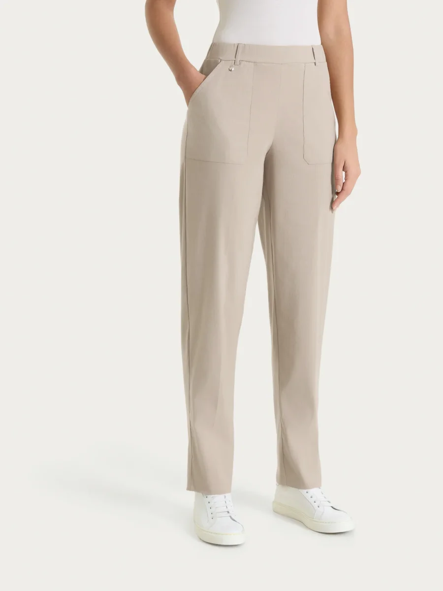 Pantalone a carota con tasche in Linen Super Fresh - Crockery - immagine 2