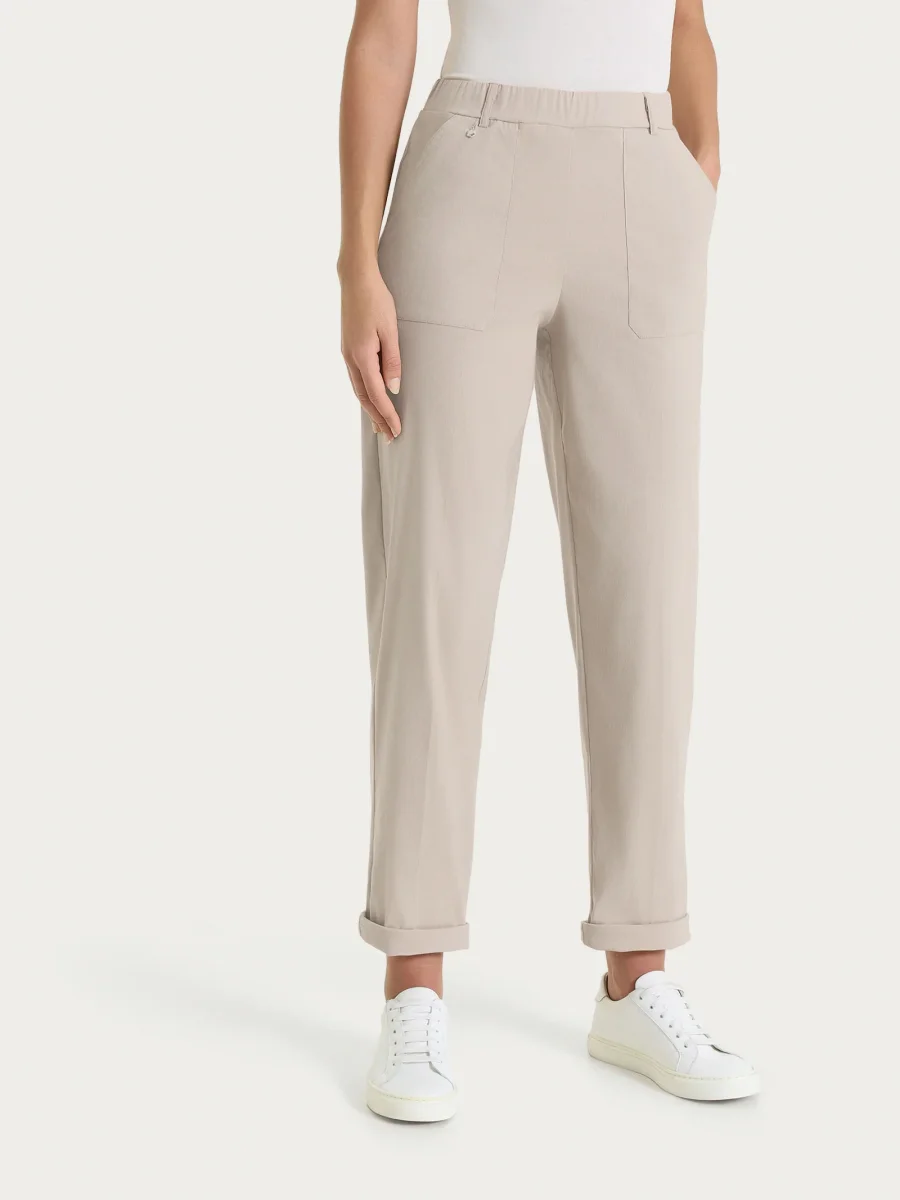 Pantalone a carota con tasche in Linen Super Fresh - Crockery - immagine 3