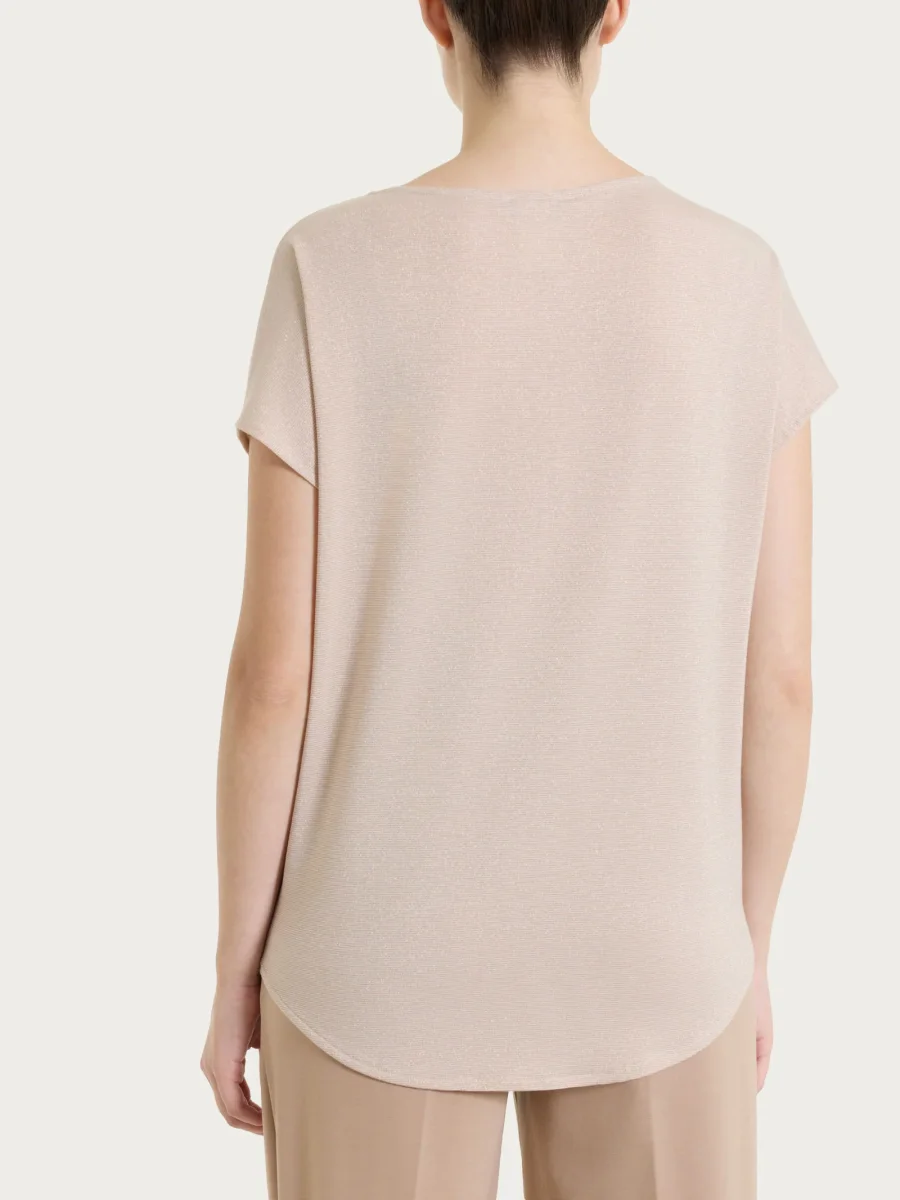 Maglietta con manica corta kimono in Summer Light - Fant. Almond Peach righe 1/1 - immagine 3