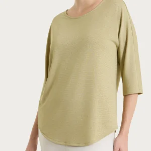 Maglietta con manica 3/4 kimono in Summer Light - Fant. Khaki righe 1/1