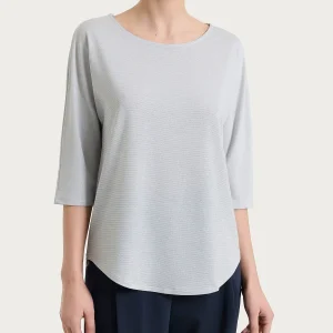 Maglietta con manica 3/4 kimono in Summer Light - Fant. Bianco righe 1/1