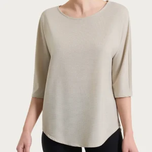 Maglietta con manica 3/4 kimono in Summer Light - Fant. Champignon righe sottili