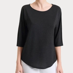 Maglietta con manica 3/4 kimono in Summer Light - Fant. Nero righe 1/1