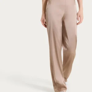 Pantalone ampio in Stretch Satin - Warm Taupe
