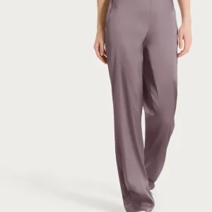 Pantalone ampio in Stretch Satin - Plum Truffle