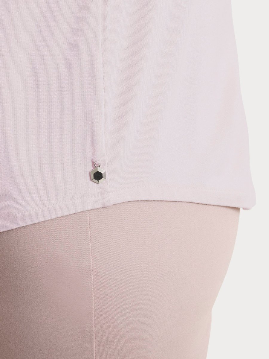 Maglietta con scollo a V incrociato e manica 3/4 in Viscosa Summer - Pale Lilac - immagine 4