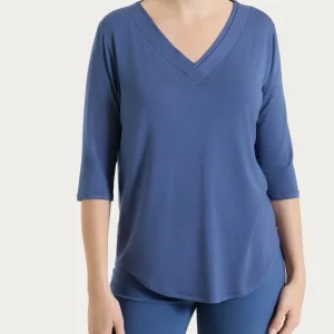 Maglietta con scollo a V incrociato e manica 3/4 in Viscosa Summer - Oceana