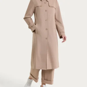 Trench lungo in Compact Light - Warm Taupe