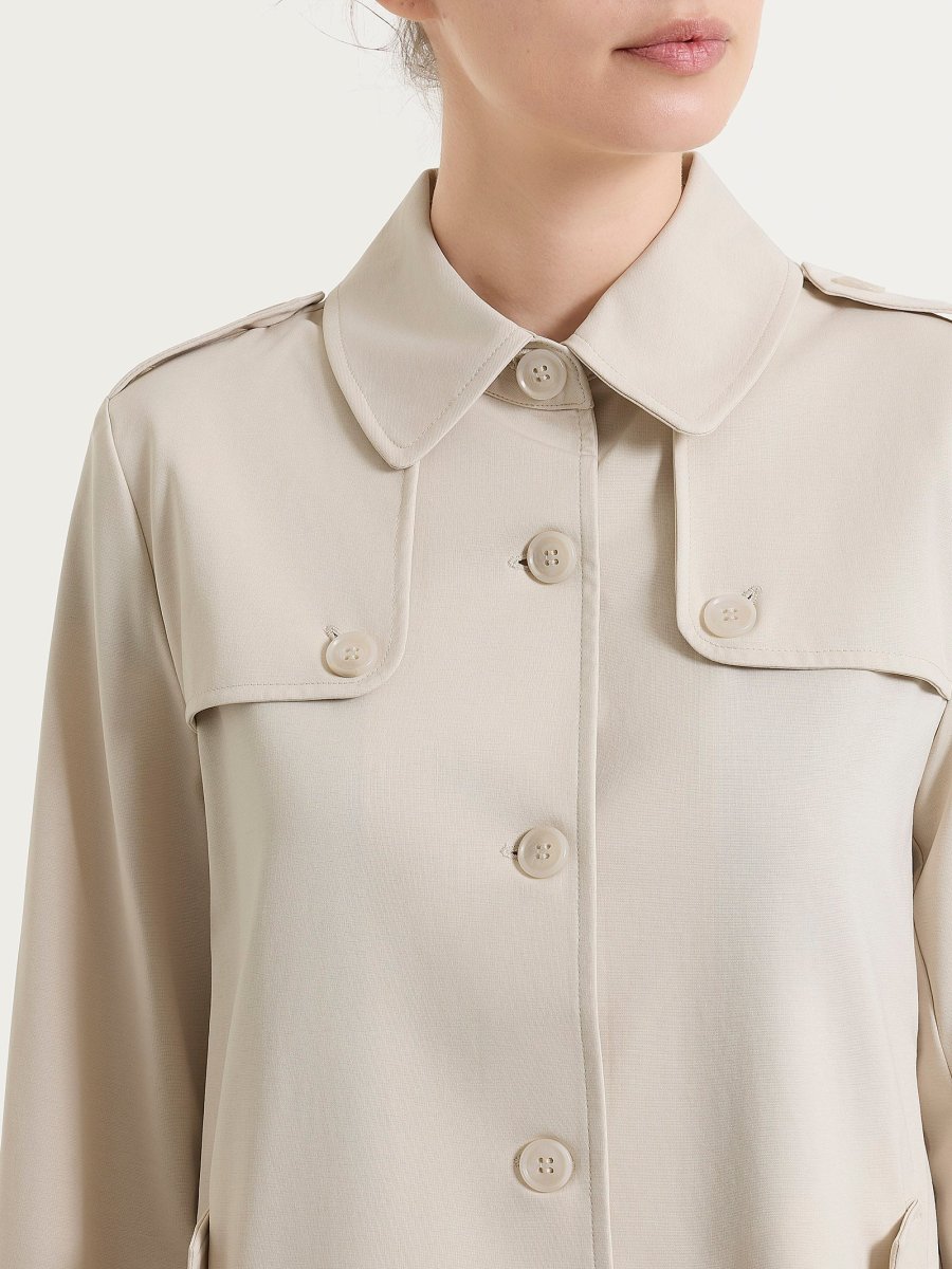 Trench corto in Compact Light - Champignon - immagine 4