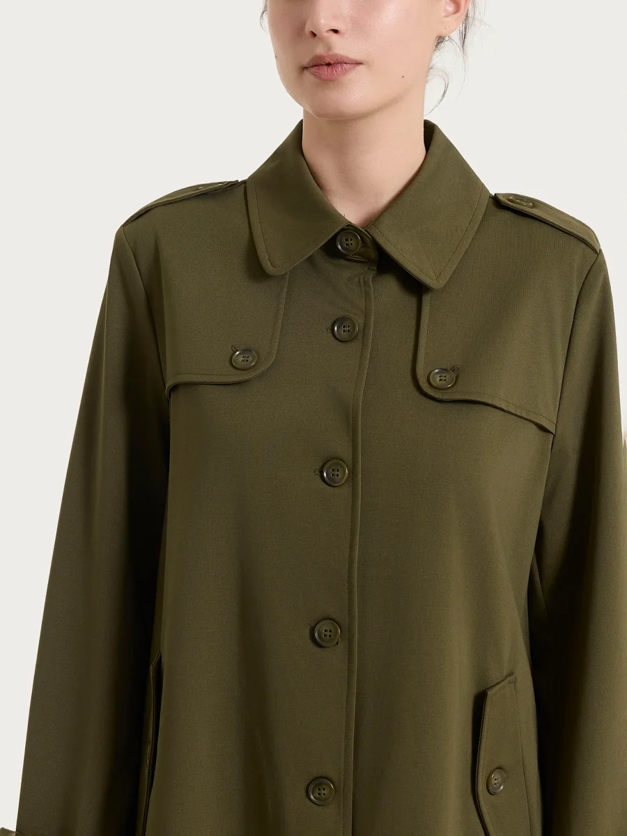 Trench corto in Compact Light - Dark Olive - immagine 5