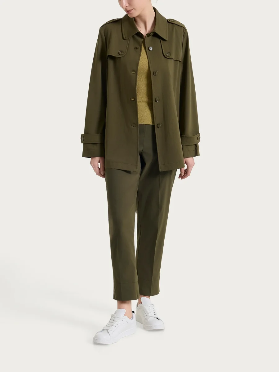 Trench corto in Compact Light - Dark Olive - immagine 6