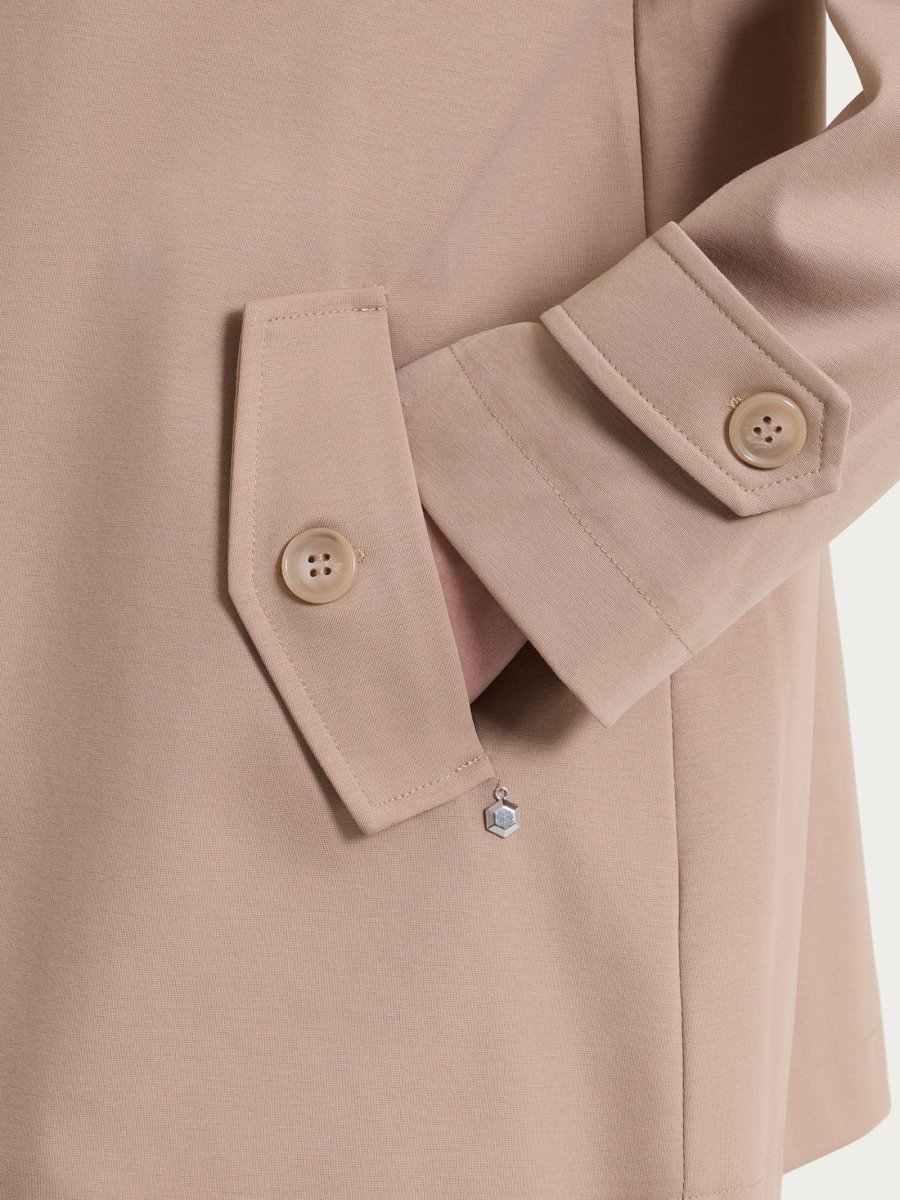 Trench corto in Compact Light - Warm Taupe - immagine 4