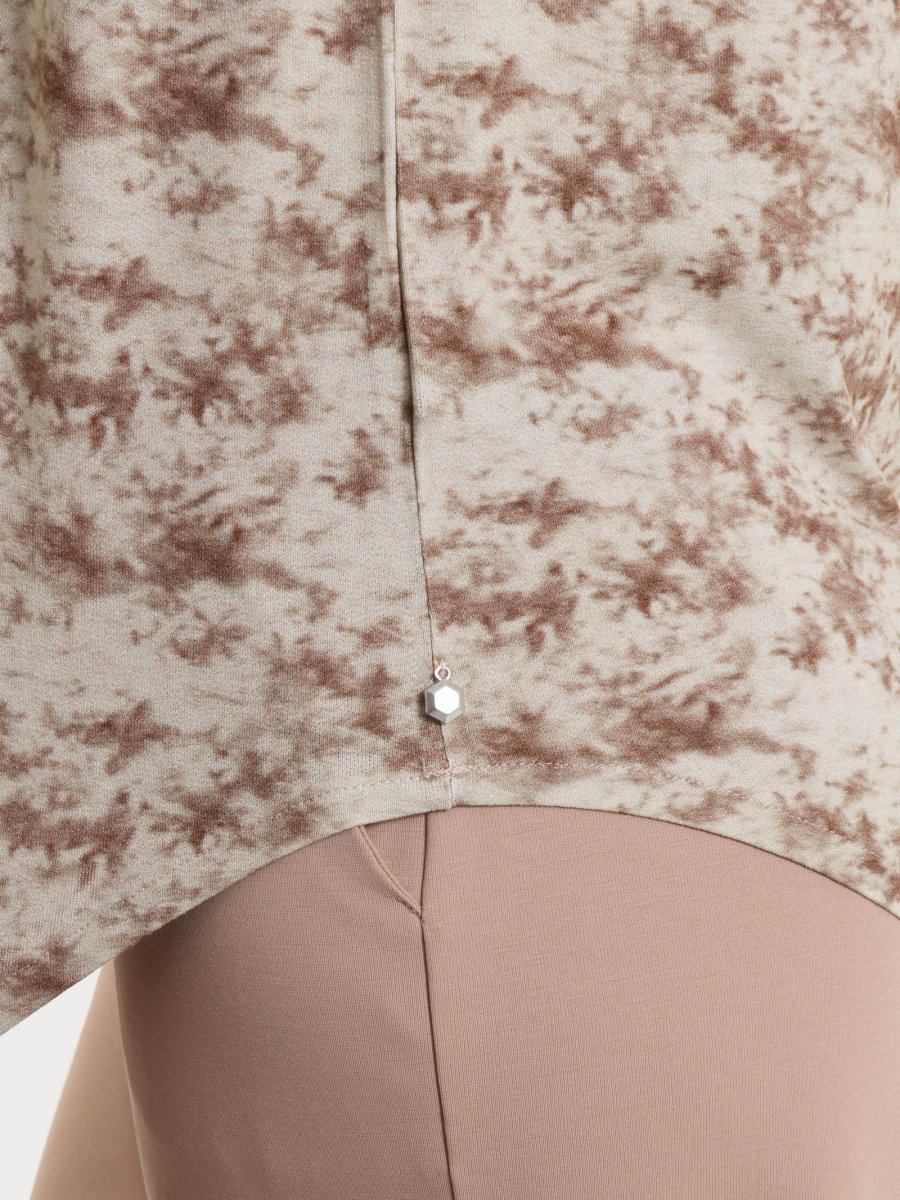 Maglietta girocollo con fantasia sfumata in jersey di viscosa crêpe - Fant. Dark Olive - immagine 4