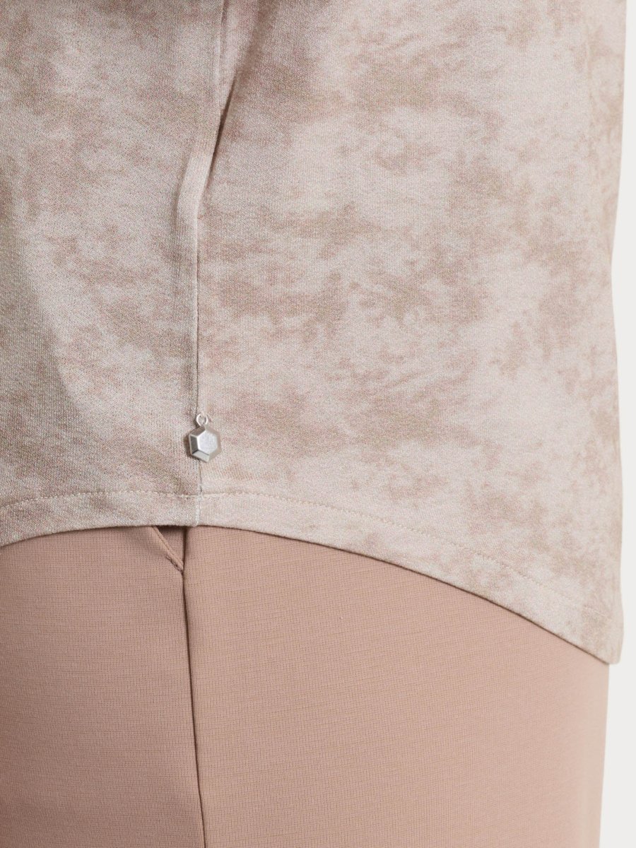 Maglietta girocollo con fantasia sfumata in jersey di viscosa crêpe - Fant. Plaza Taupe - immagine 4