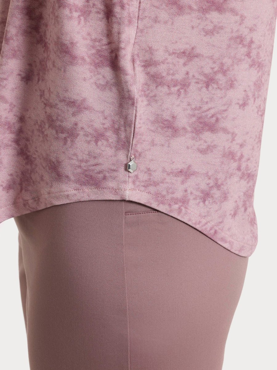 Maglietta girocollo con fantasia sfumata in jersey di viscosa crêpe - Fant. Hushed Violet - immagine 4