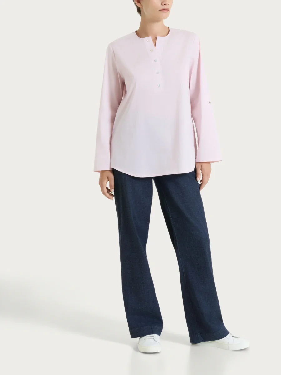 Jeans ampio con tasche e vita piatta in Super Light Denim - Dark Indigo - immagine 6