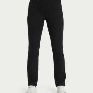 Jeans a gamba dritta con tasche e vita piatta in Light Denim - Nero