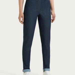 Jeans a 5 tasche con vita piatta in Light Denim  - Indigo